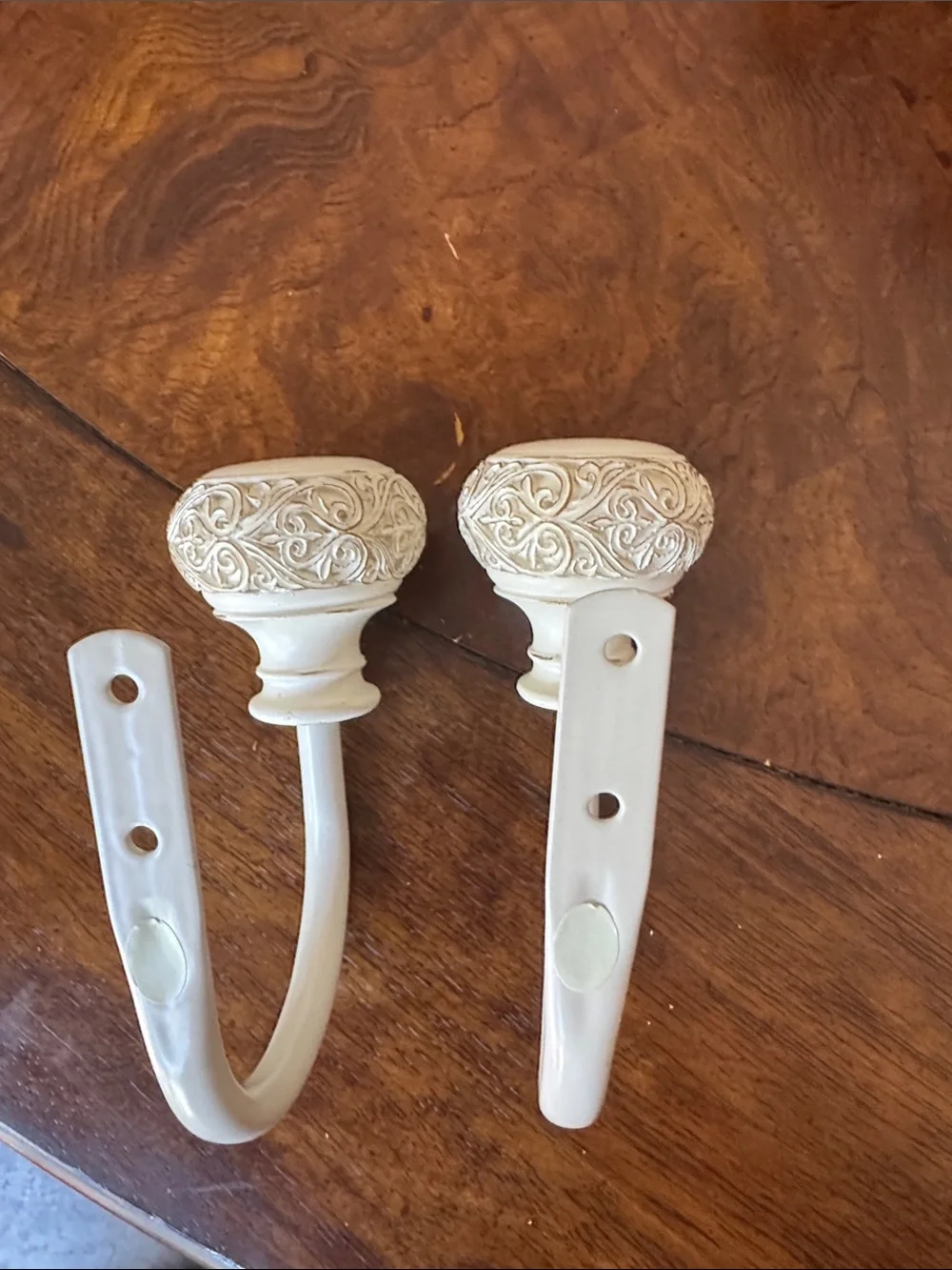 Decorative Cream Curtain Holdback Hooks - Elegant Wall Accent